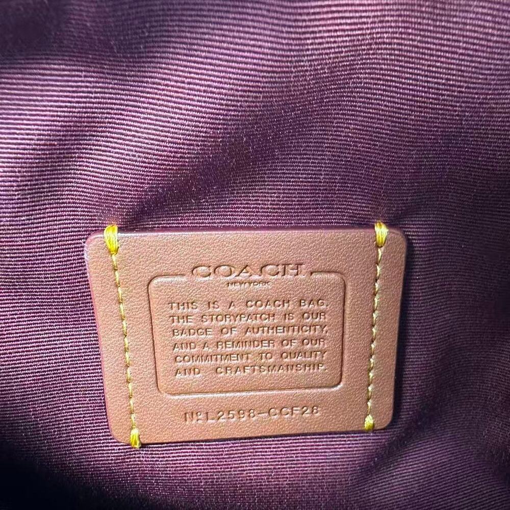 Coach Mini Rowan Crossbody Bag Signature Leather CCF28 Pebbled Leather/Peony NWT - Picture 8 of 8